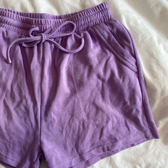 Purple Comfy Lounge Shorts - Picture 2 of 4